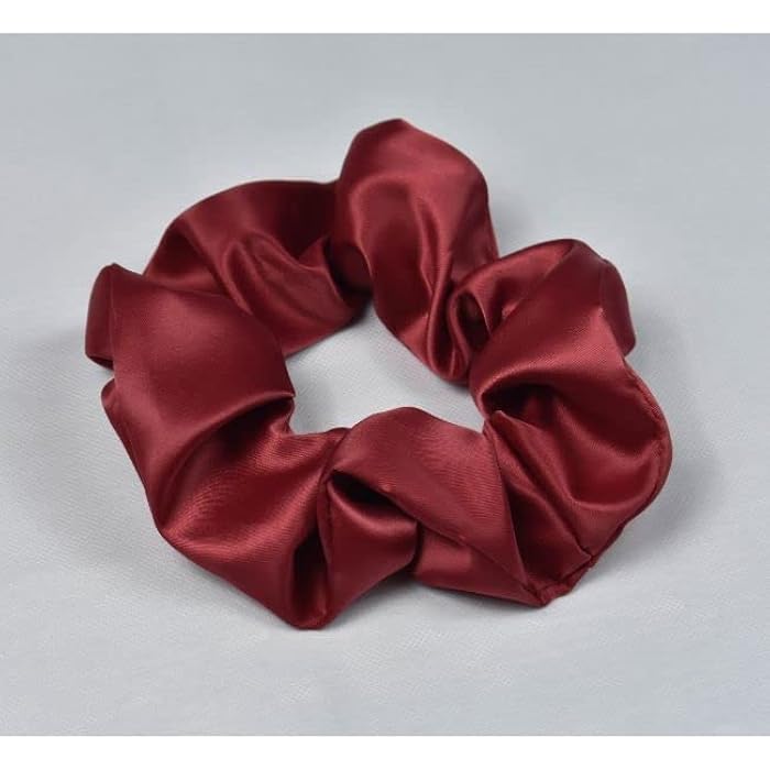 Generic Unisex Adults Satin Bonnet With 2 Scrunchies - Maroon - Image 3